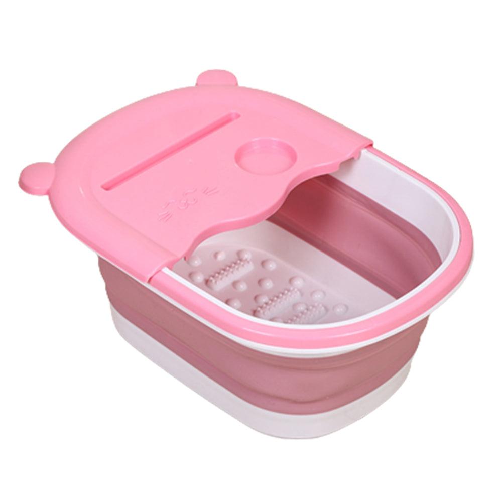 Вана за масаж на крака, сгъваем модел, преносим, поставка за телефон/чаша, силикон