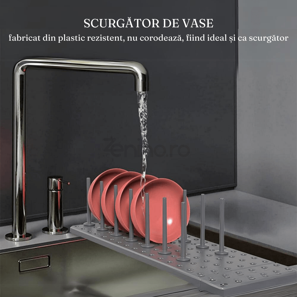 Kitchen Organization Rack, 6 Slots, for Lids, Pans, Adjustable Configuration, Easy to Clean, Gray