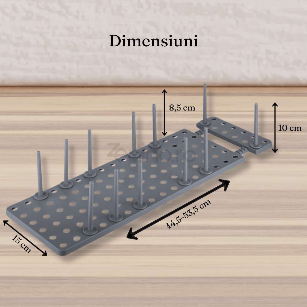 Kitchen Organization Rack, 6 Slots, for Lids, Pans, Adjustable Configuration, Easy to Clean, Gray