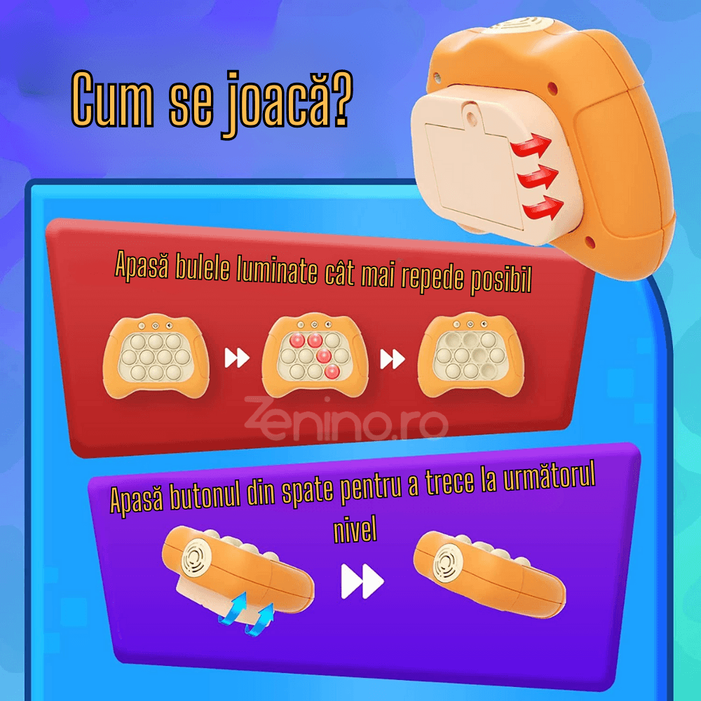 Pop It Interactive Console, 4 Game Modes, Antistress, Portable, Compact, with Batteries, Premium ABS, Silicone, for All Ages