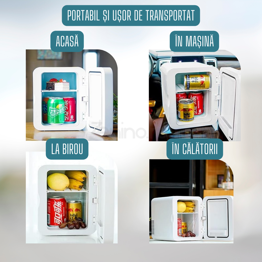 8L Portable Mini Refrigerator, Heating and Cooling Function, for Food and Cosmetics