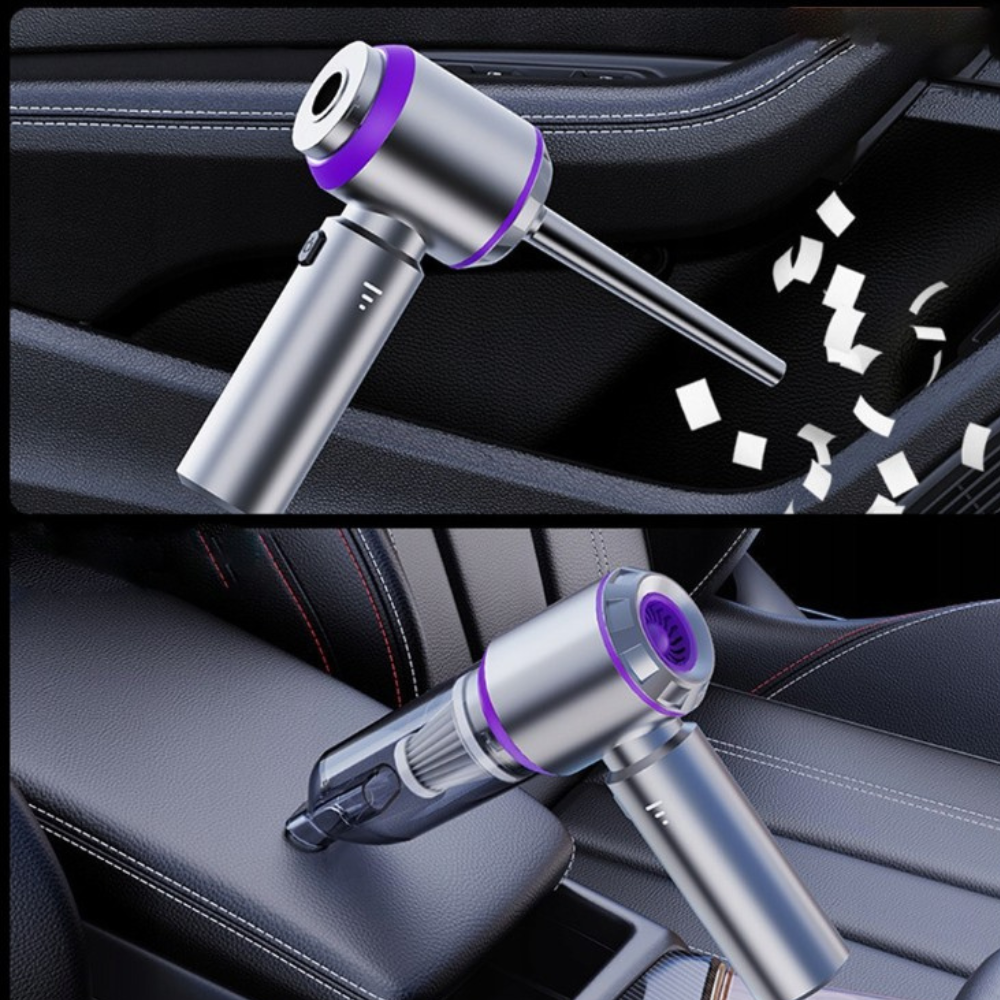 Преносима прахосмукачка за кола, 3 скорости, 100W, Hepa филтър, 2000mAh, 7 всмукателни глави, 50dB