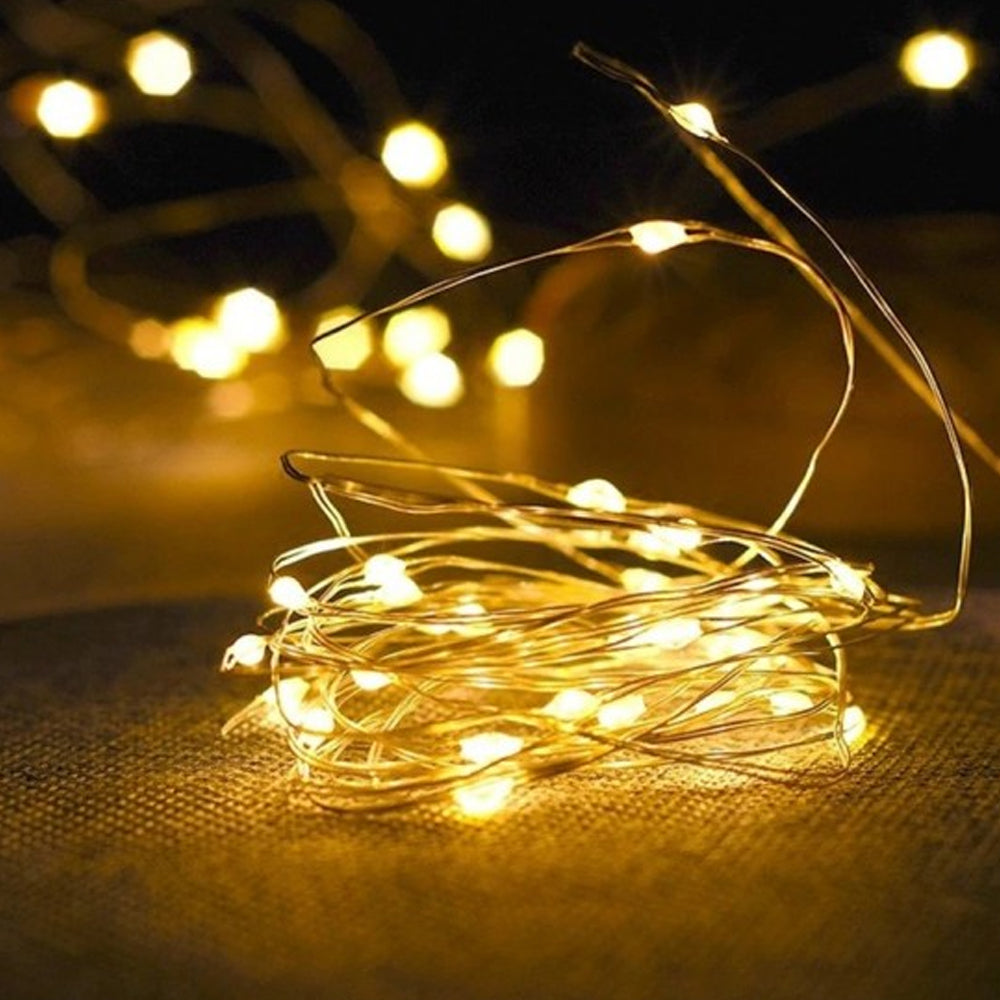 Instalatie Craciun Liniara, 3m/10m/20m, Fir Cupru, Fairy Lights, 2 Jocuri Lumini, Baterii