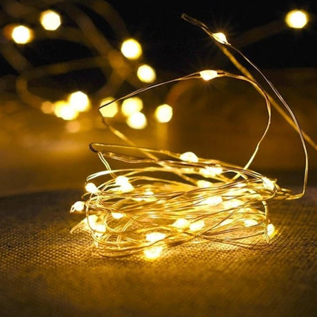Instalatie Craciun Liniara, 3m/10m/20m, Fir Cupru, Fairy Lights, 2 Jocuri Lumini, Baterii