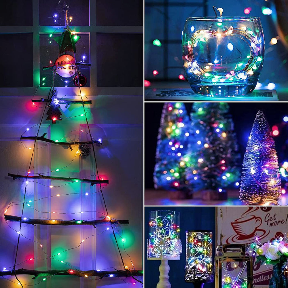 Instalatie Craciun Liniara, 3m/10m/20m, Fir Cupru, Fairy Lights, 2 Jocuri Lumini, Baterii