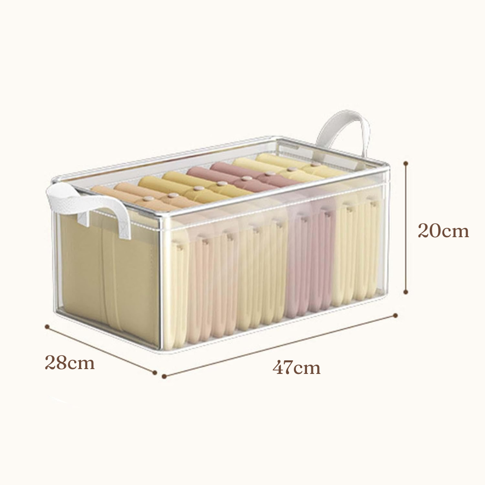 Clothes Storage Box, 26L, Foldable with Handles