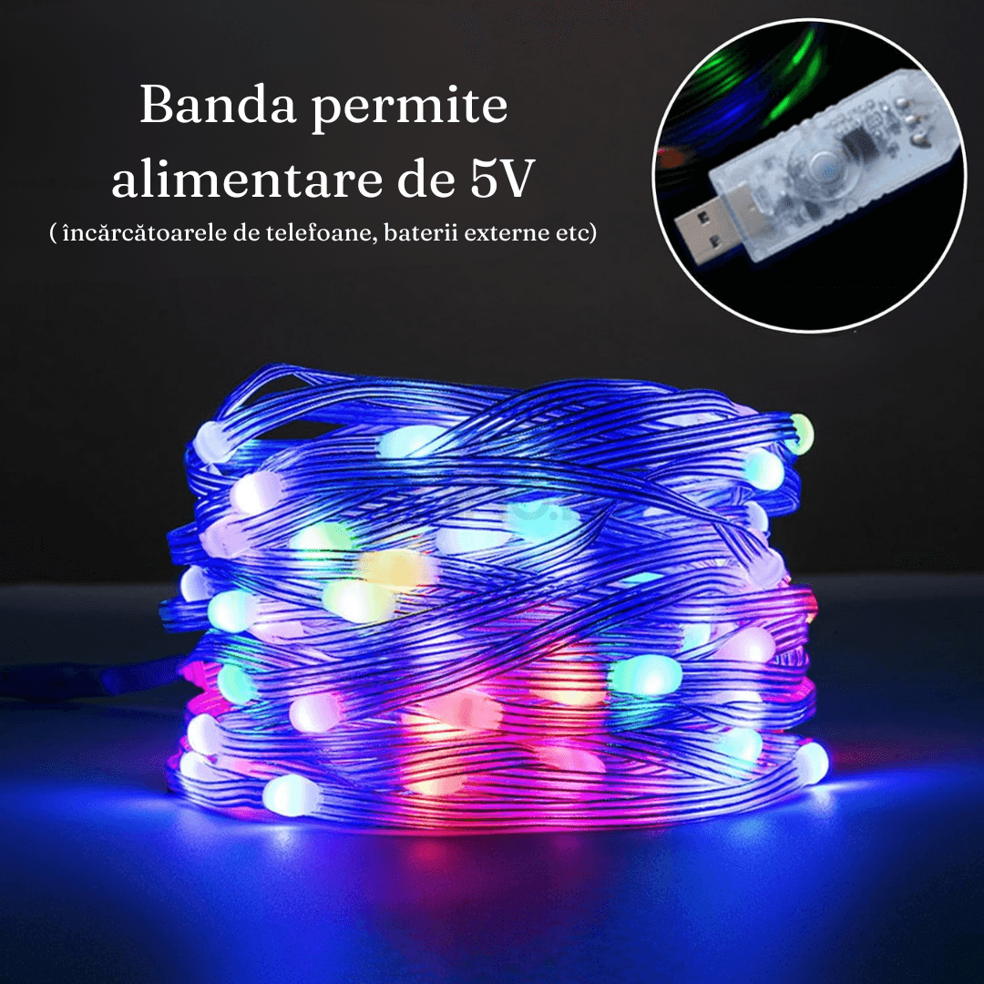 LED Strip 10m, Application, 24 Key Remote Control, USB, IP65, Light Effects, Indoor/Outdoor, Multicolor
