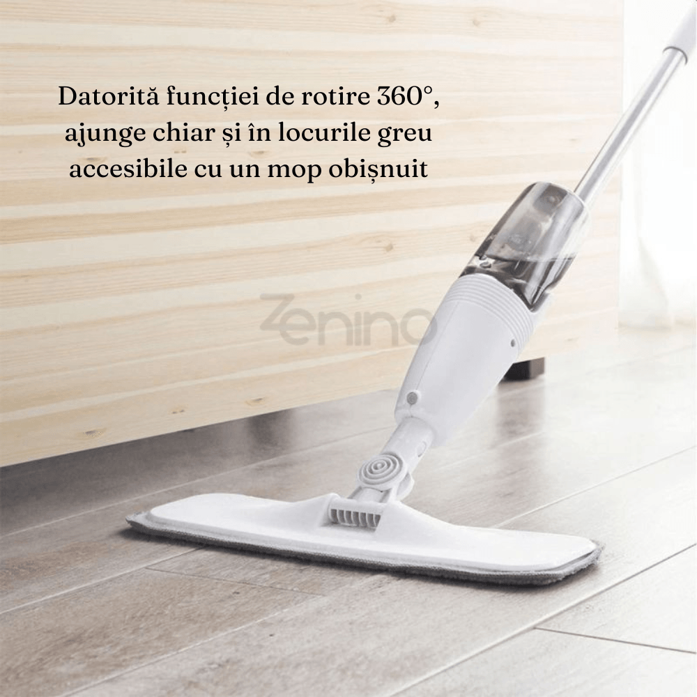 Mop Plat cu Pulverizator, Rezervor 350 ml, Multiple Suprafete, Curatare Eficienta, Rezerva din Microfibra