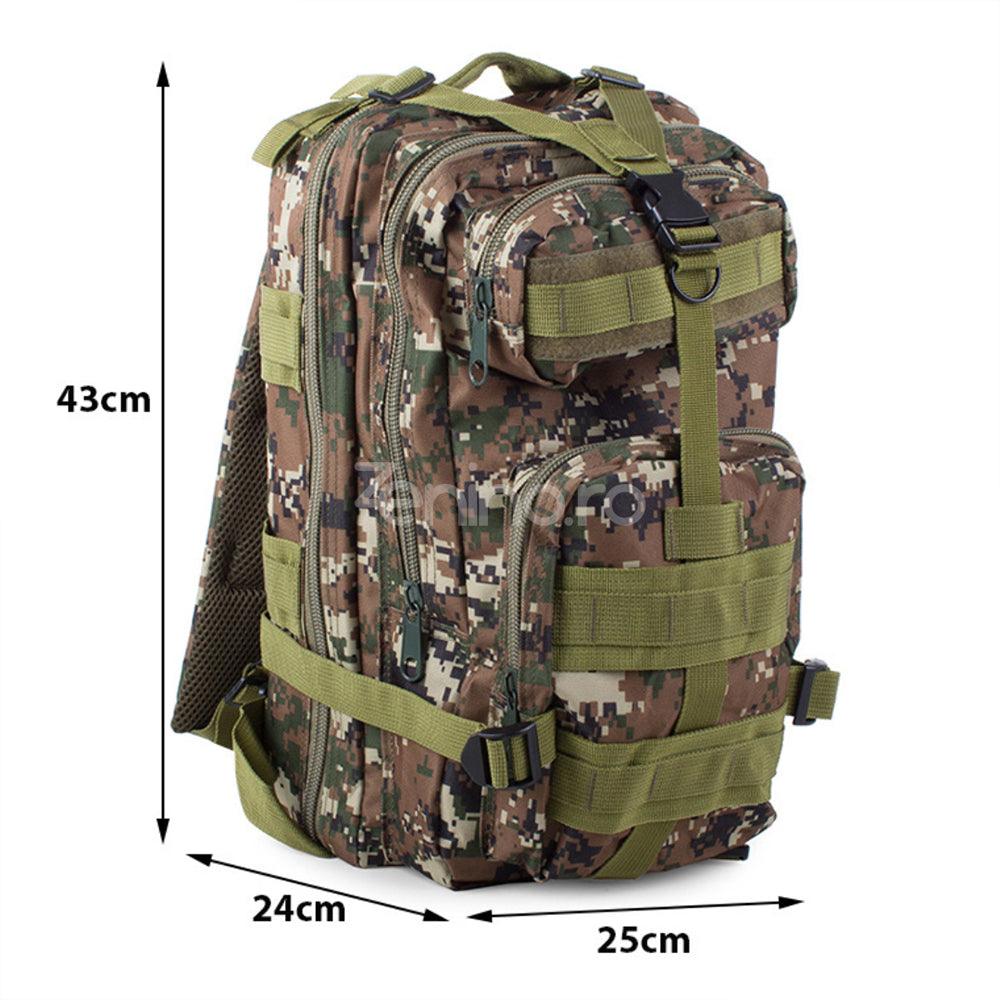 Tactical Military Backpack, for Hiking, 30L, 2 Compartments, Straps, Waterproof, Durable Material, 43x24x25cm