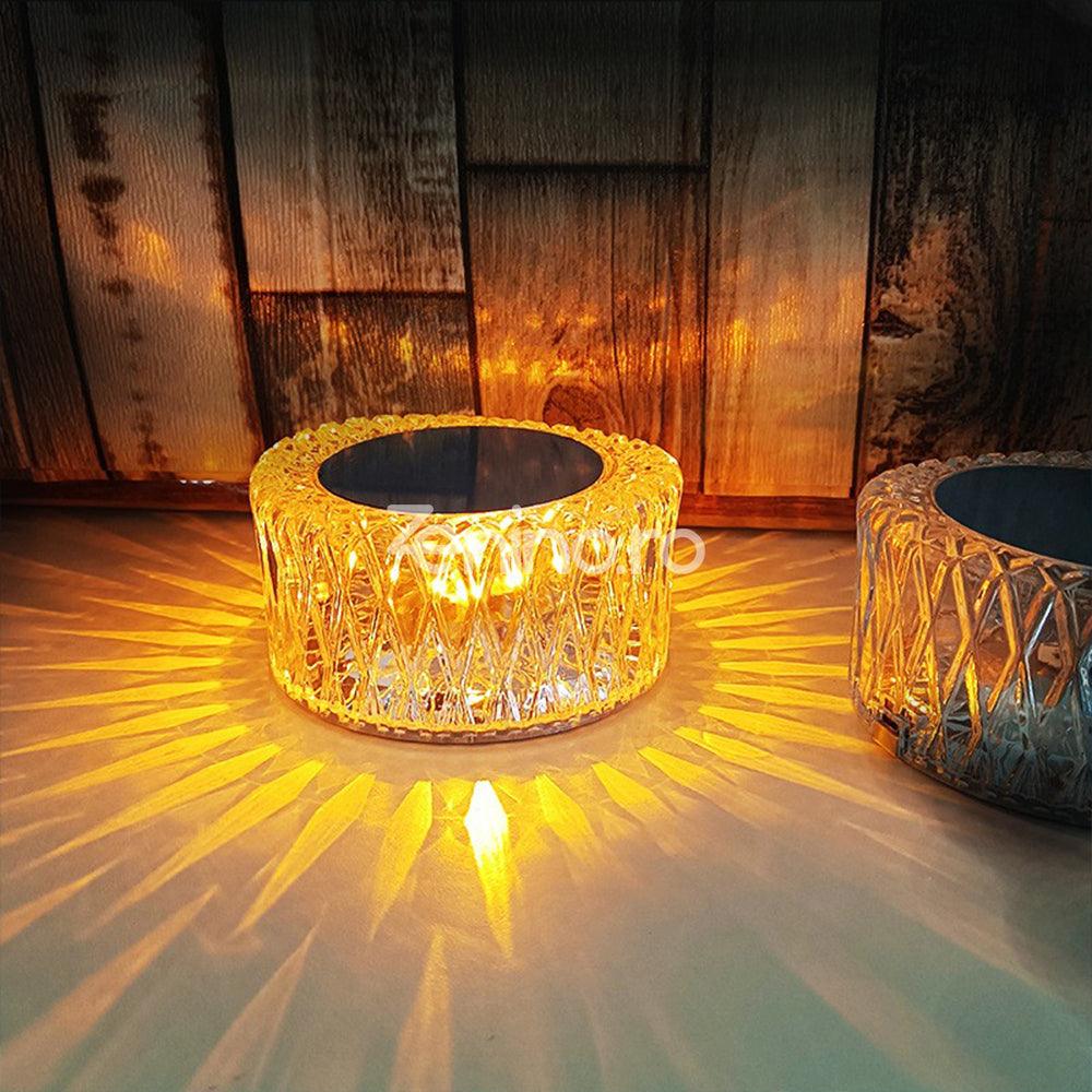 RGB Desk Lamp, Acrylic Crystal, 3 Intensity Levels, Touch, with Remote Control, Transparent