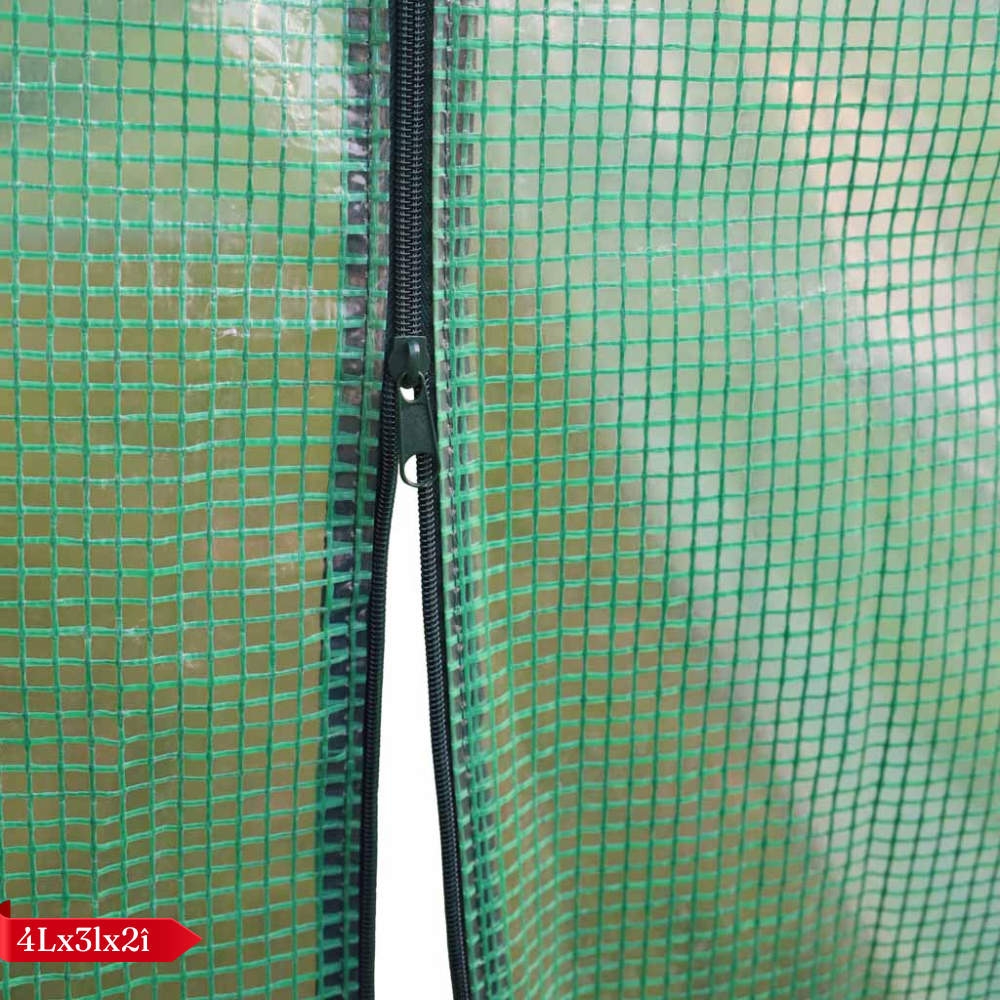 Solar de Gradina, pentru Plante/Legume, Structura Otel, cu Ferestre, Folie Plasa PE 130g/m, Verde