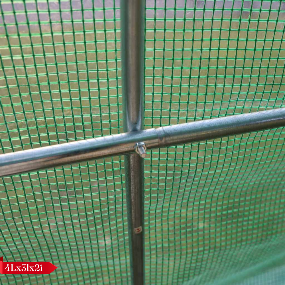 Solar de Gradina, pentru Plante/Legume, Structura Otel, cu Ferestre, Folie Plasa PE 130g/m, Verde