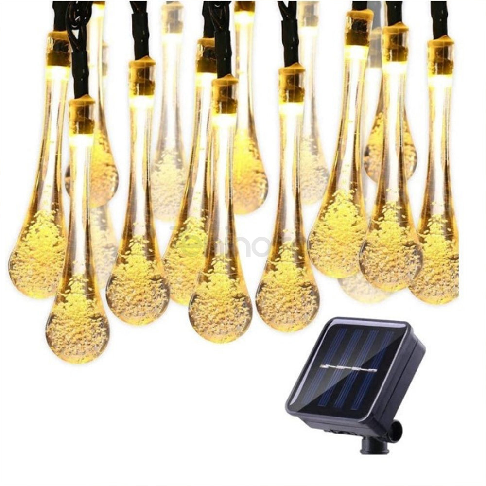 Instalatie Solara, Model Picaturi, 6m, 28 LED-uri, 8 Ore Lumina, Liniara, Alb Cald, Alb Rece si Multicolor, 600mAh