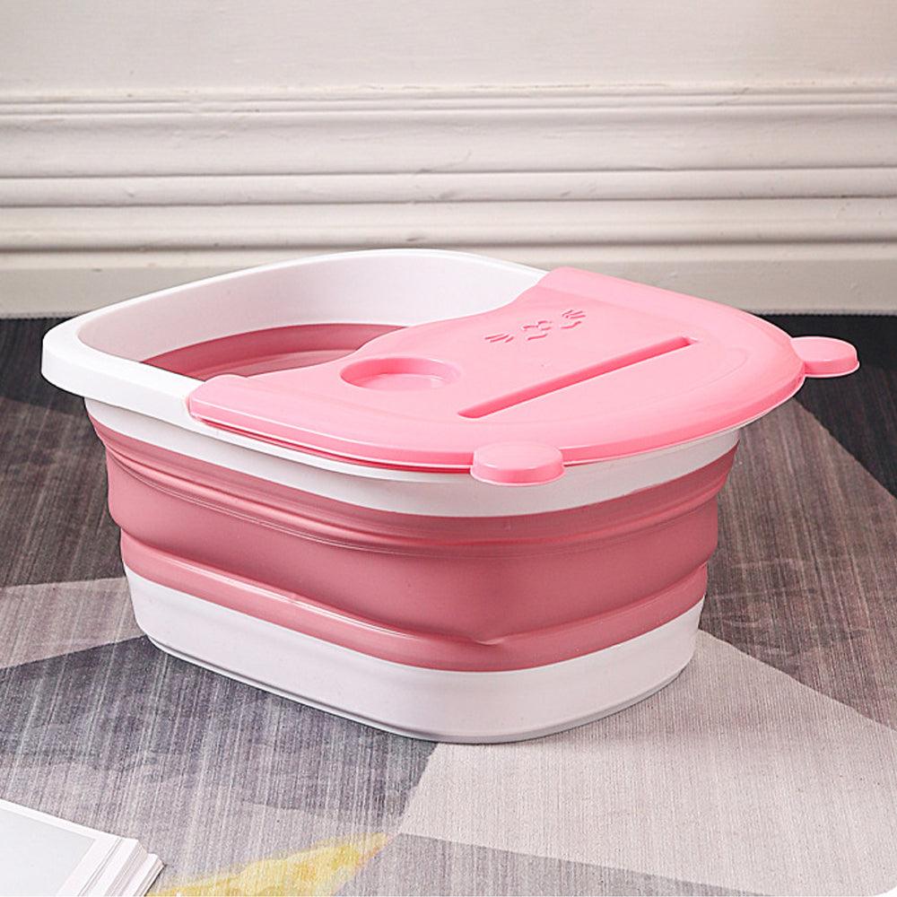 Вана за масаж на крака, сгъваем модел, преносим, поставка за телефон/чаша, силикон