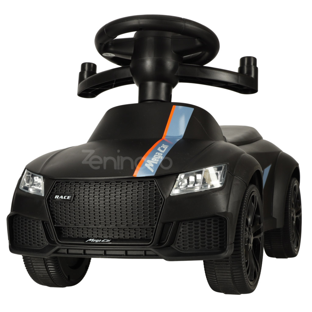 Push Car for Children, Steering Wheel, Removable Handle, Support Bars, Sounds and Lights, Battery Powered, Maximum 23 kg, Black