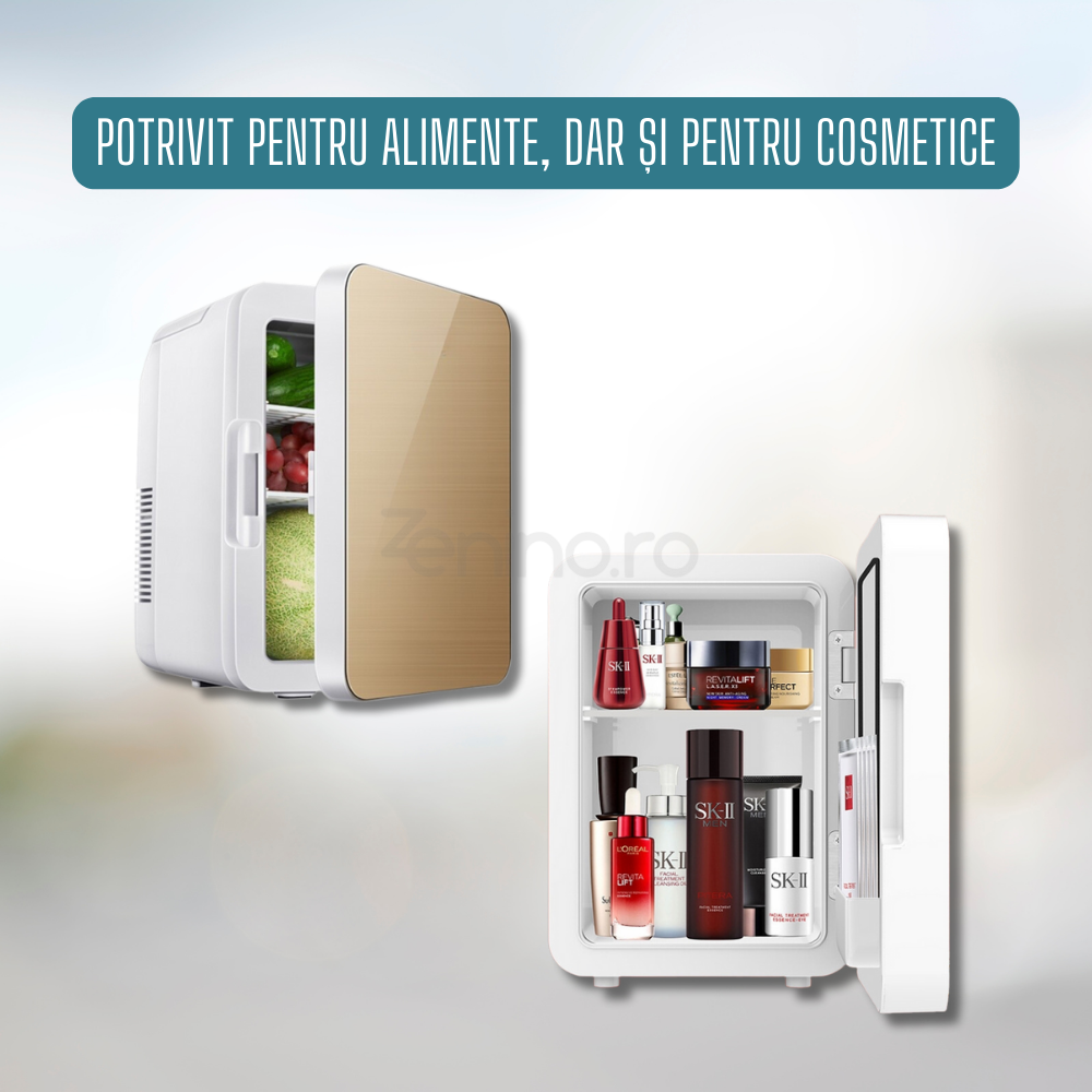 8L Portable Mini Refrigerator, Heating and Cooling Function, for Food and Cosmetics
