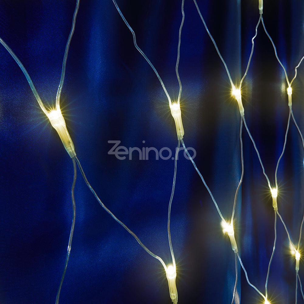 Instalatie de Craciun, Tip Plasa, Becuri LED, 8 Jocuri de Lumini, Interconectabila, Fir Transparent, Prelungitor 1.5m, Alb Cald, Rece, Multicolor