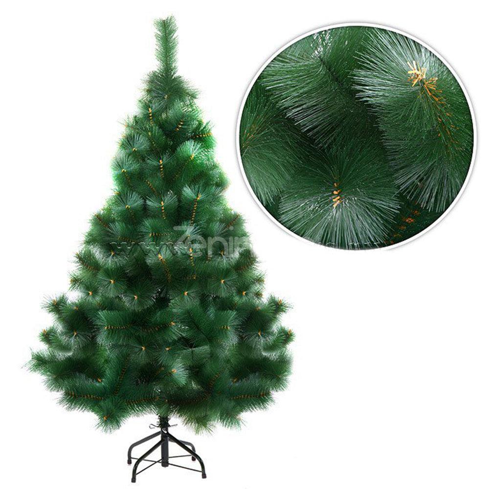 Brad de Craciun, Model Pin, Artificial, Ramuri Stufoase, Suport Metalic/Plastic, Usor de Instalat, Verde