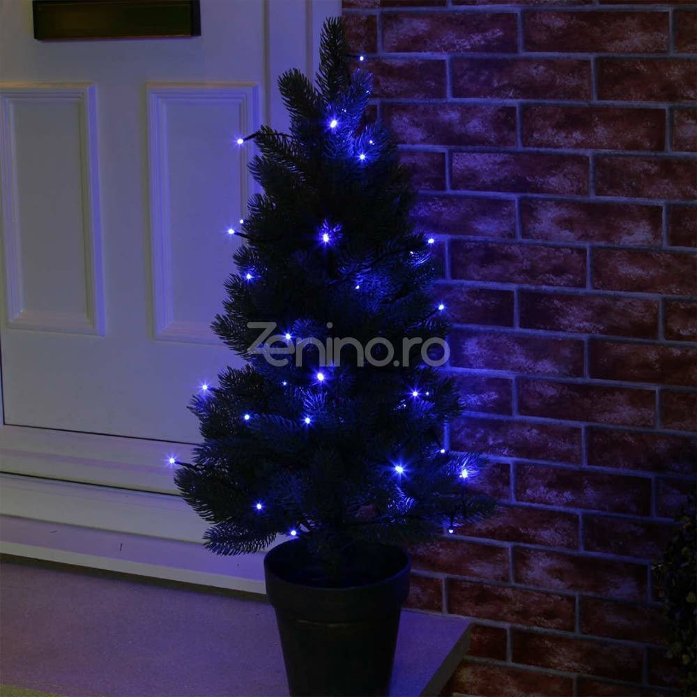 Instalatie de Craciun, Liniara, Becuri LED, Multicolor, 8 Jocuri de Lumini, Fir Negru, 220V, Controler