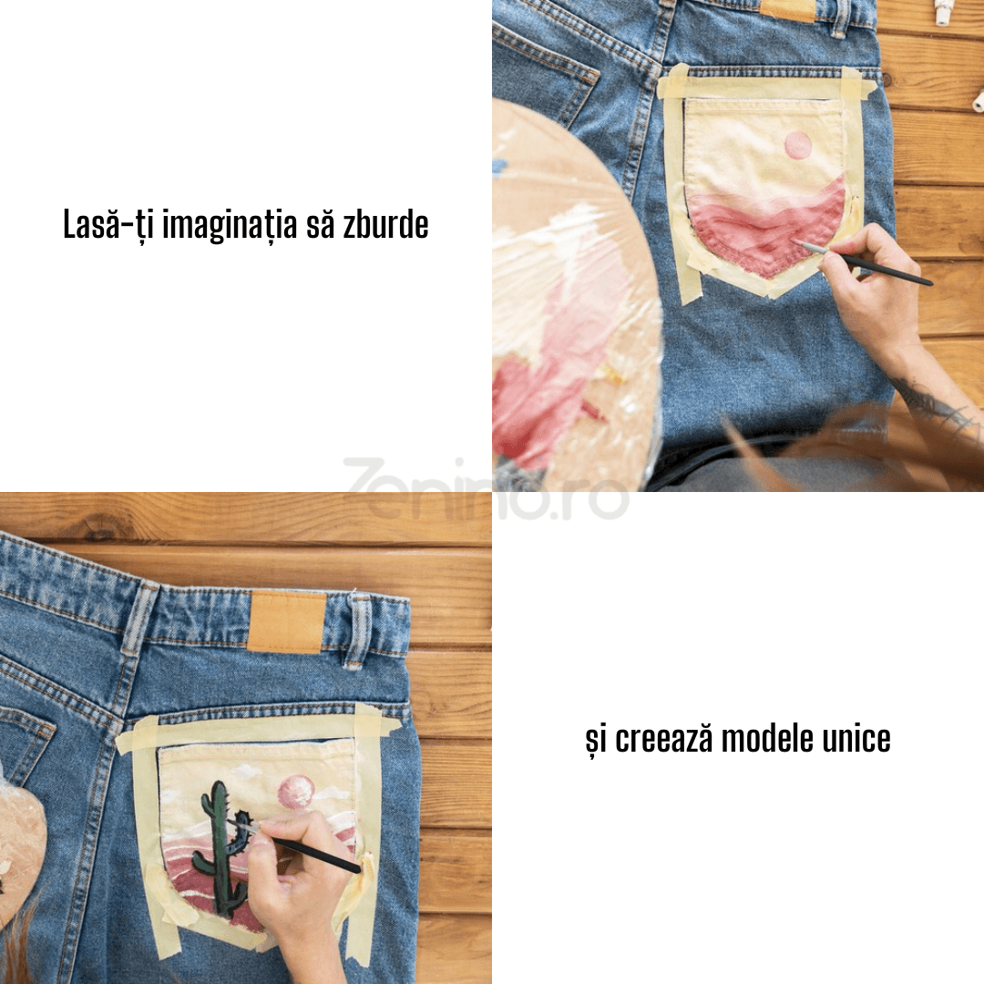 Комплект от 24 акрилни бои за текстил, ярки цветове, златни, сребристи, нетоксични, лесно нанасяне, 2 четки, 2 x 30 мл разредител, 24 x 10 мл