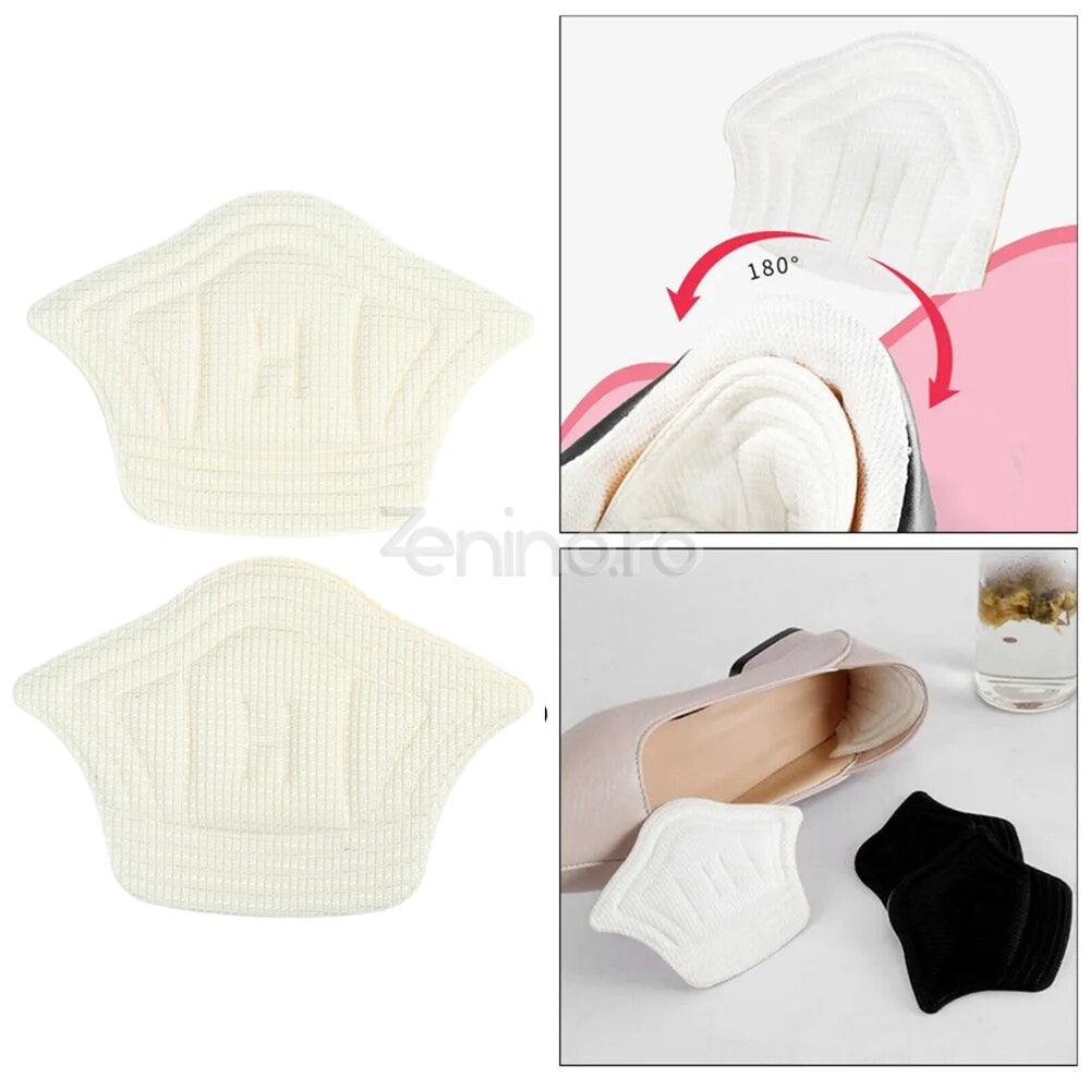 Set of 2 Cushioned Insoles, Shoe Inserts, for Heels, Corn Prevention, Universal Size, Adjustable, Black/Cream