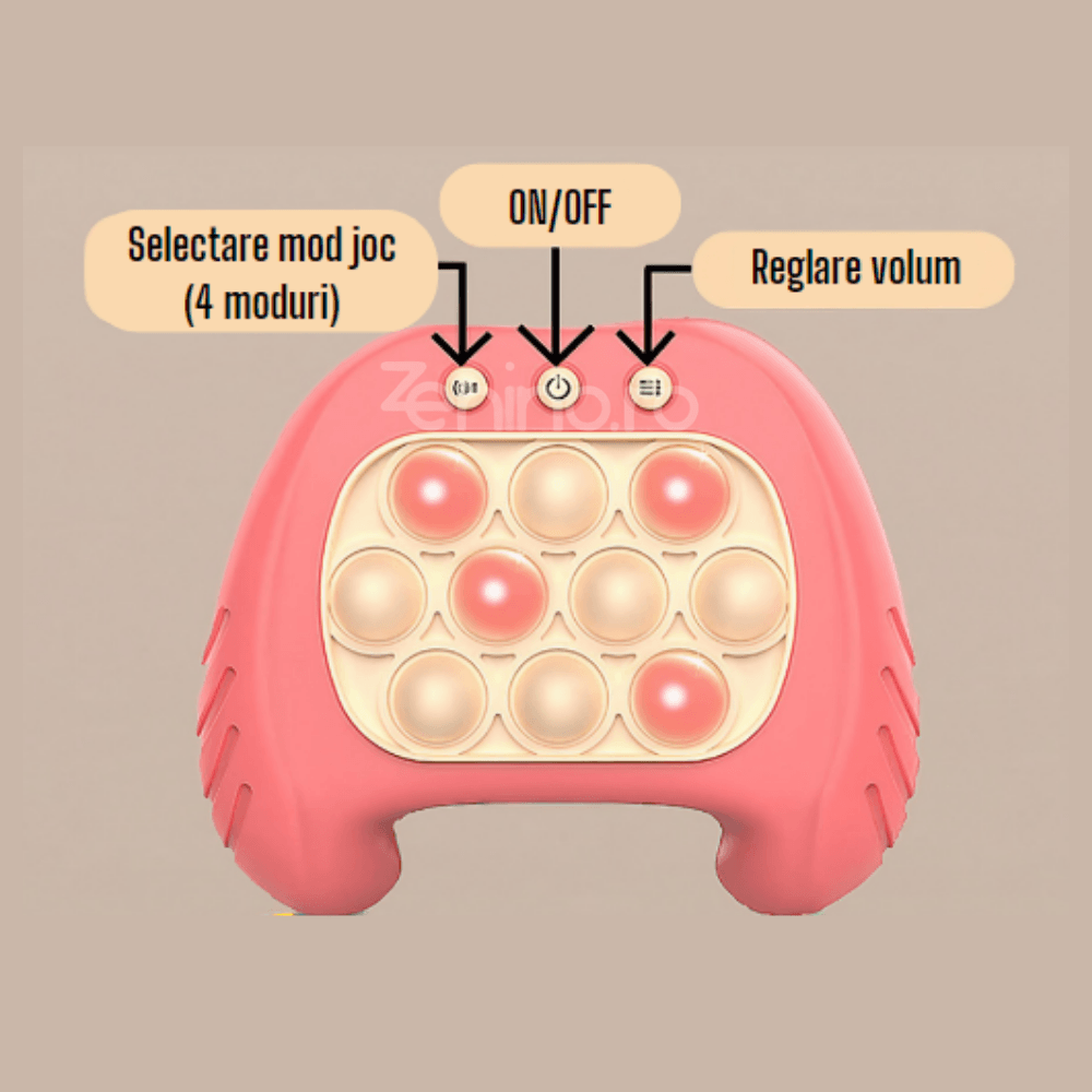 Pop It Interactive Console, 4 Game Modes, Antistress, Portable, Compact, with Batteries, Premium ABS, Silicone, for All Ages