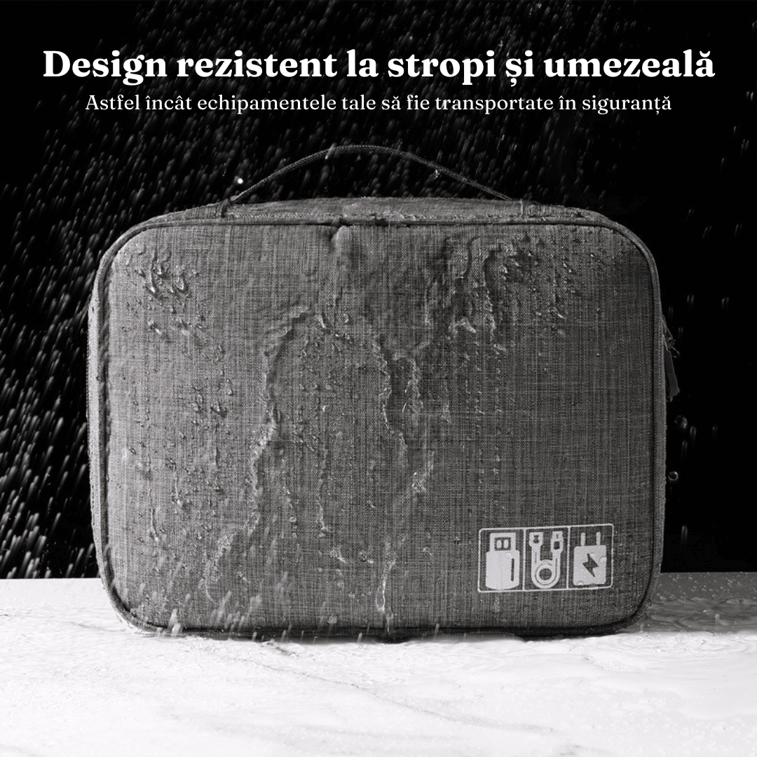 Чанта-органайзер за пътуване, водоустойчива, закопчаване с велкро, подвижни отделения, 2 ципа, сива