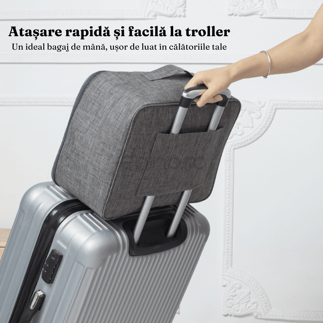 Чанта-органайзер за пътуване, водоустойчива, закопчаване с велкро, подвижни отделения, 2 ципа, сива