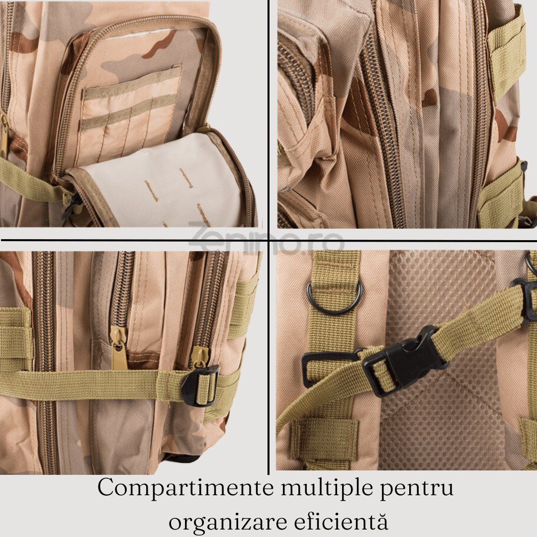 Tactical Military Backpack, for Hiking, 30L, 2 Compartments, Straps, Waterproof, Durable Material, 43x24x25cm