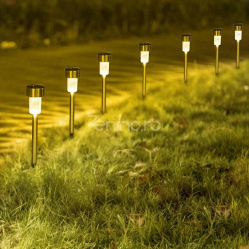 Lampa Solara, Tip Tarus, Impermeabil, Gradina, Terasa, Curte, Exterior, Autonomie 8H, Argintiu/Negru