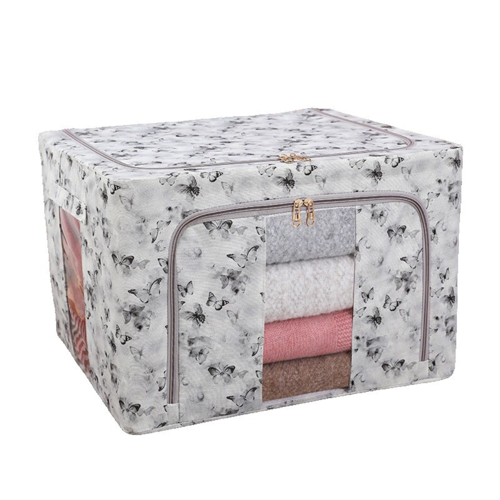 Cutie de Depozitare, Pliabil, Capacitate 66L, Material Textil, cu Fermoar, Modele Diferite