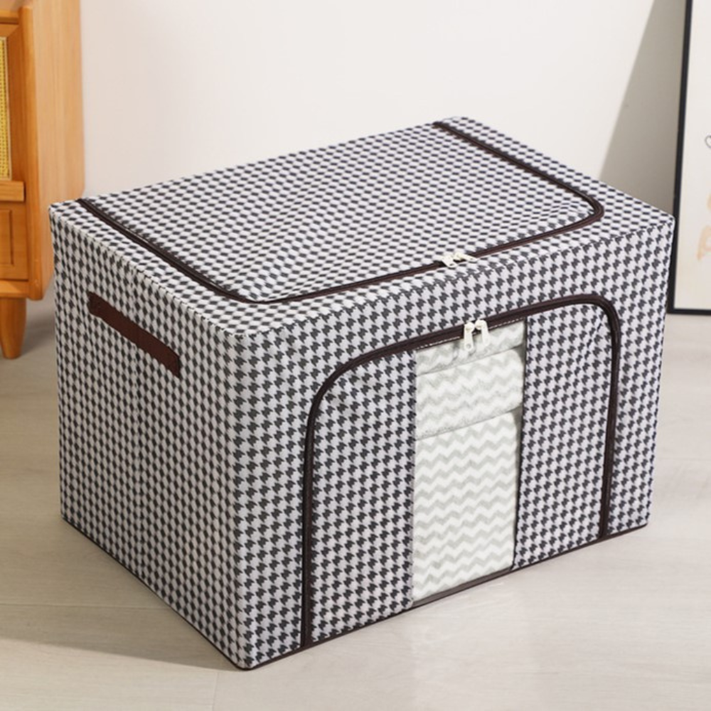 Cutie de Depozitare, Model Zebra, Pliabil, Capacitate 24L-100L, Material Textil, cu Fermoar