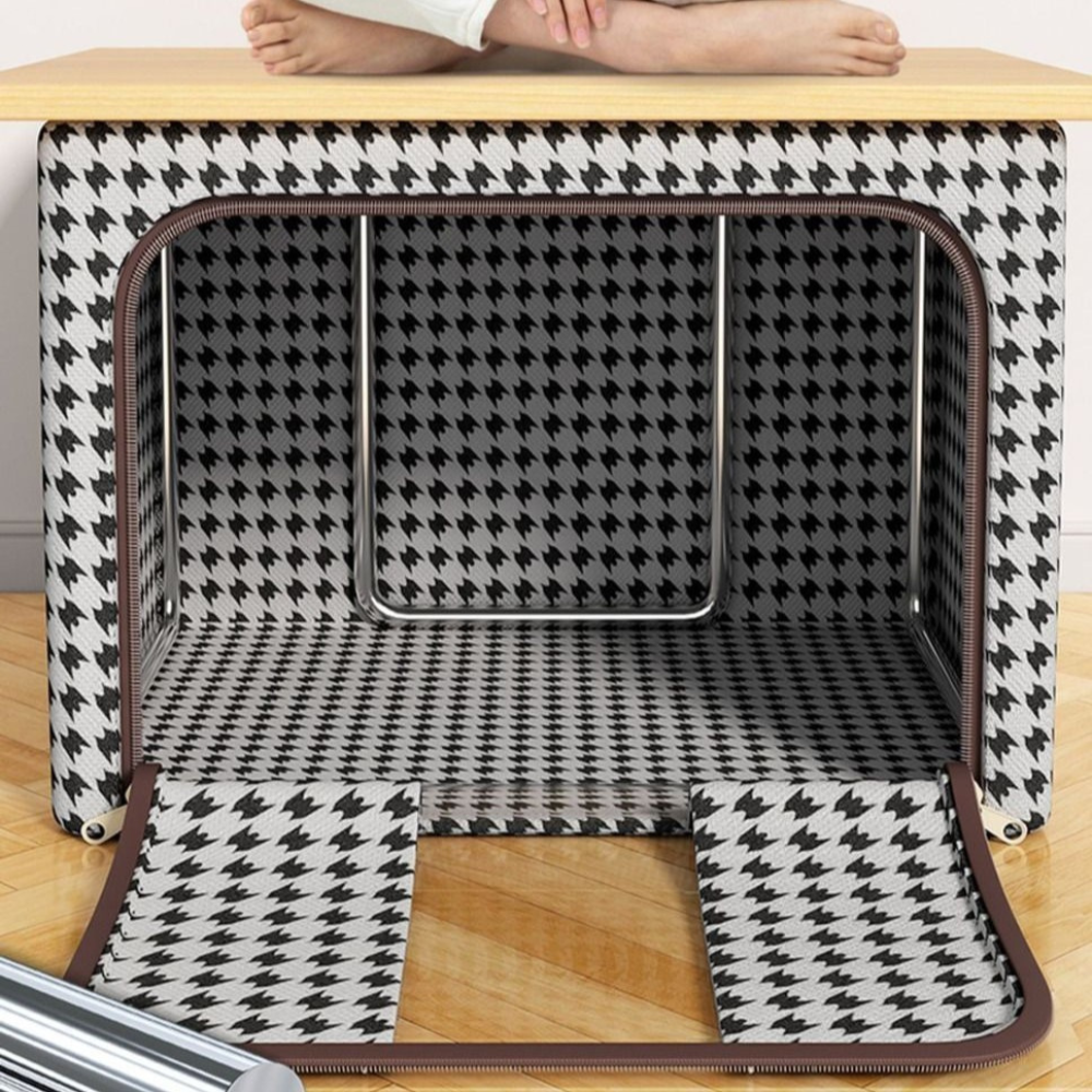 Cutie de Depozitare, Model Zebra, Pliabil, Capacitate 24L-100L, Material Textil, cu Fermoar