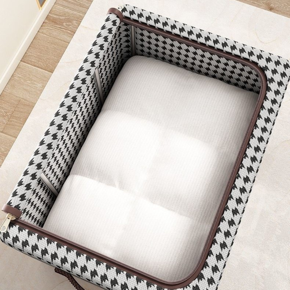 Cutie de Depozitare, Model Zebra, Pliabil, Capacitate 24L-100L, Material Textil, cu Fermoar