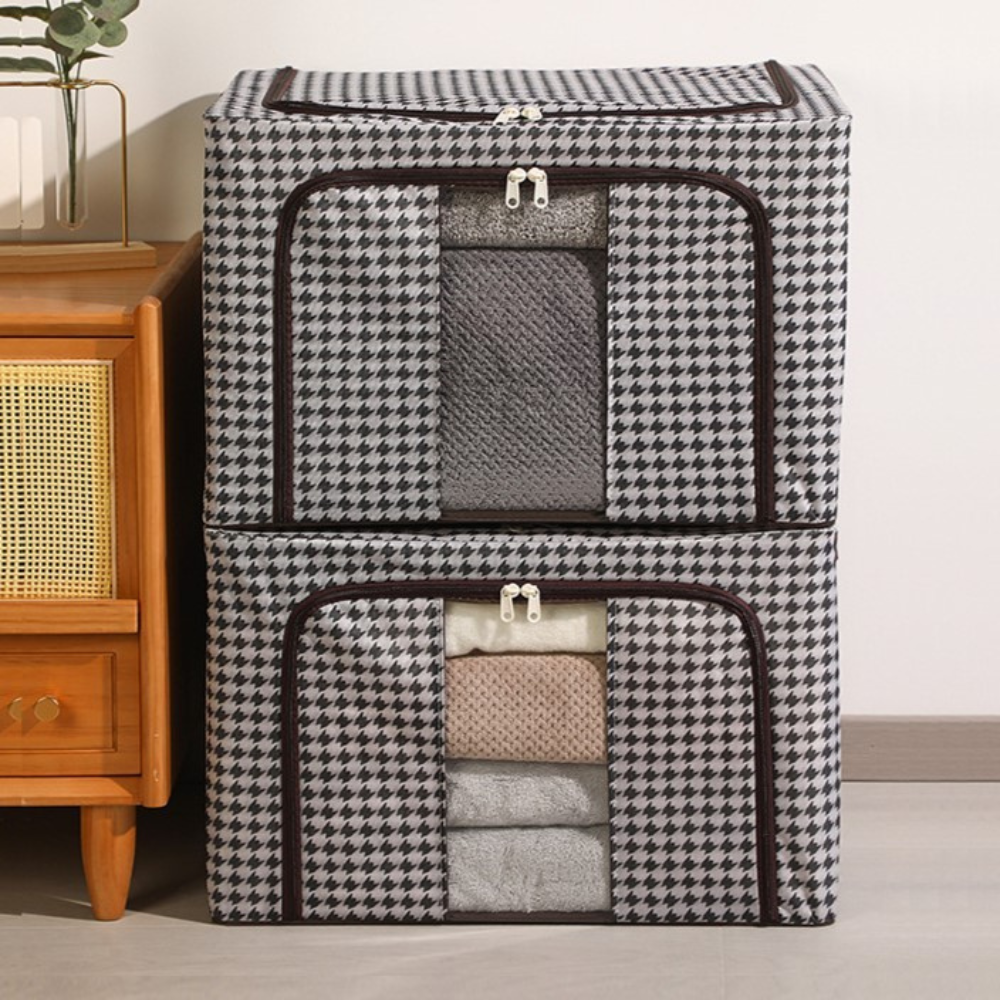 Cutie de Depozitare, Model Zebra, Pliabil, Capacitate 24L-100L, Material Textil, cu Fermoar