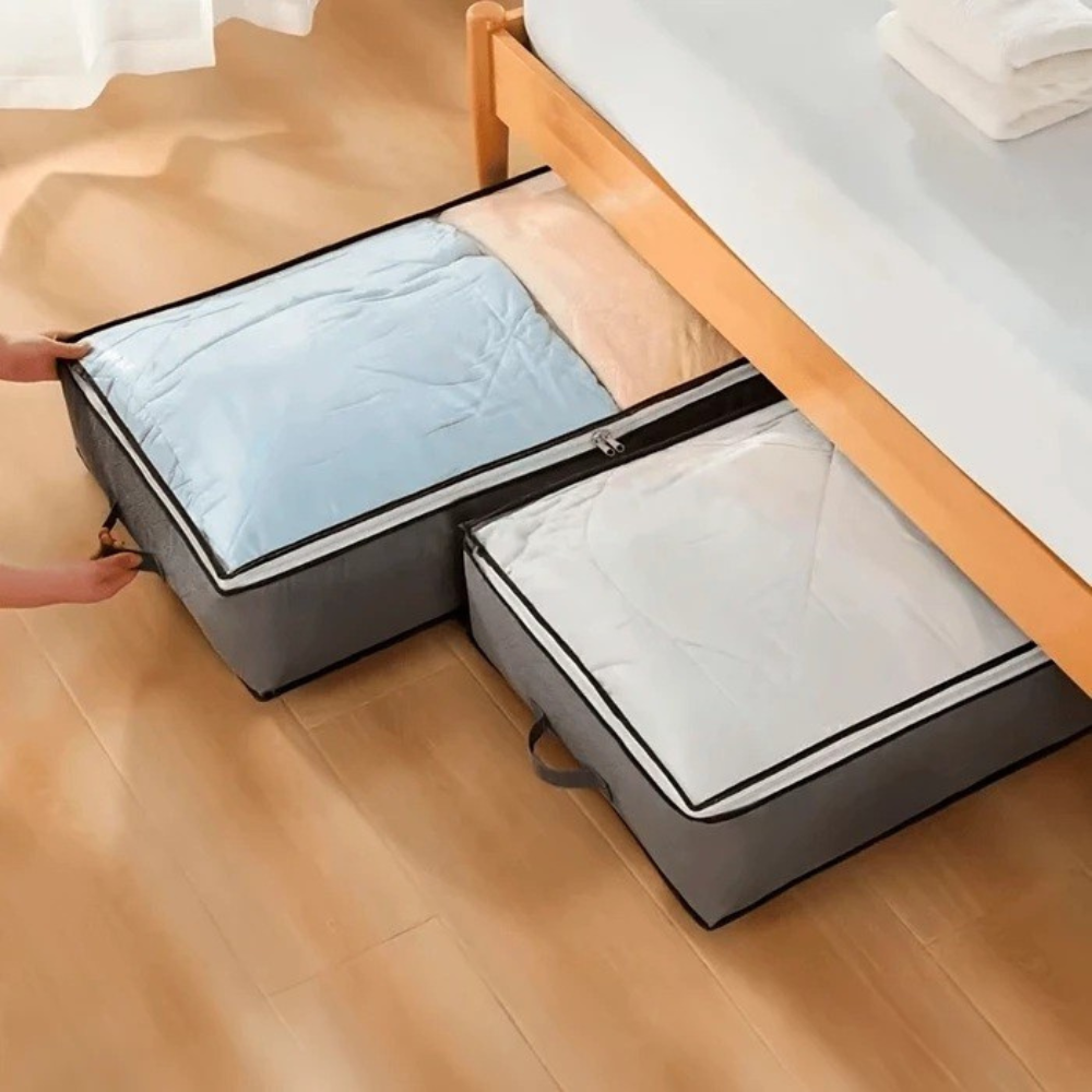 Cutie Depozitare Haine, Paturi, Model Orizontal, Inchidere cu Fermoar, Lavabila