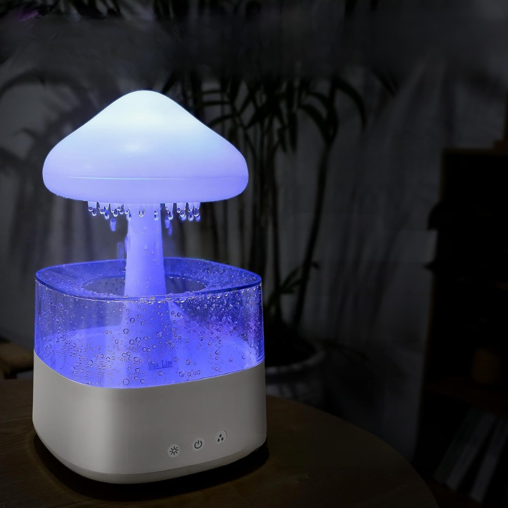Umidificator 2in1, Lampa de Veghe, Efect de Ploaie, 10W, Incarcare USB