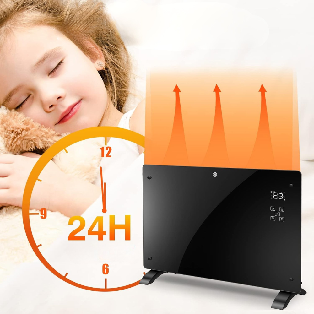 Convector Electric 2000W, Control din Telefon, Wi-Fi, Termostat, Afisaj LED