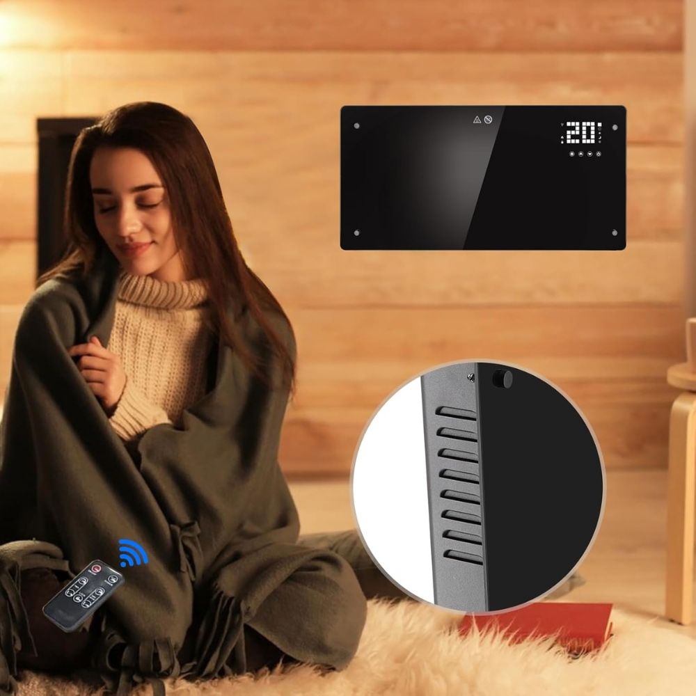 Convector Electric 2000W, Control din Telefon, Wi-Fi, Termostat, Afisaj LED