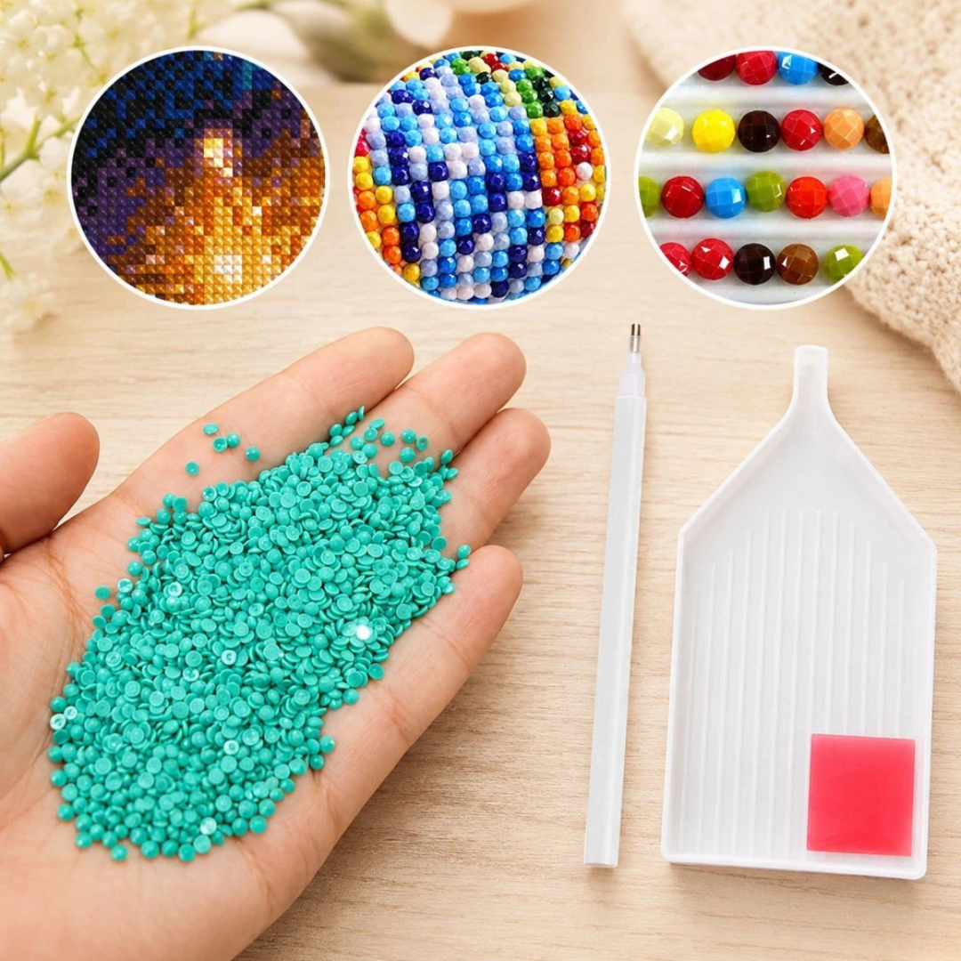 Round Diamond Embroidery Kit, 5D, Picture Size 30x40cm, Mosaic, Multicolor