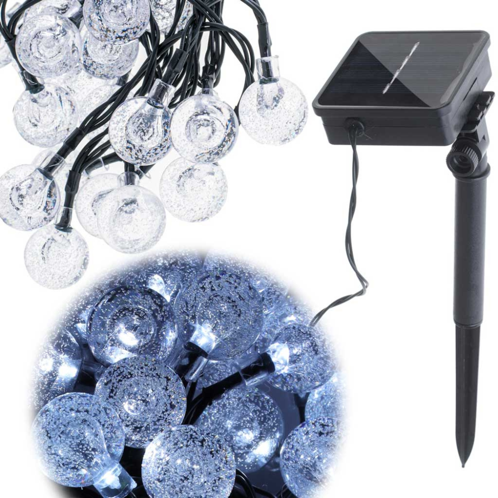 Ghirlanda cu Panou Solar, LED, IP65, Diverse Modele, Fixare in Pamant, Luminare 7 ore