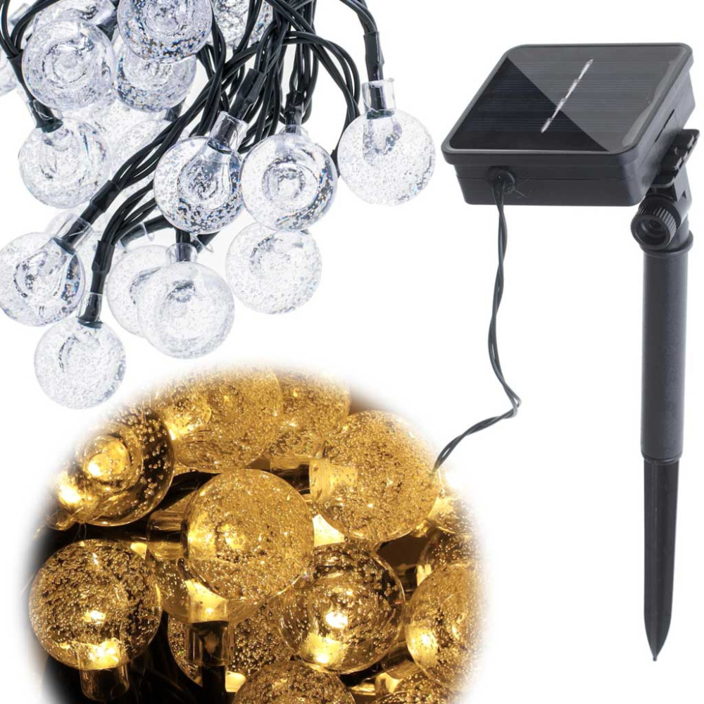 Ghirlanda cu Panou Solar, LED, IP65, Diverse Modele, Fixare in Pamant, Luminare 7 ore
