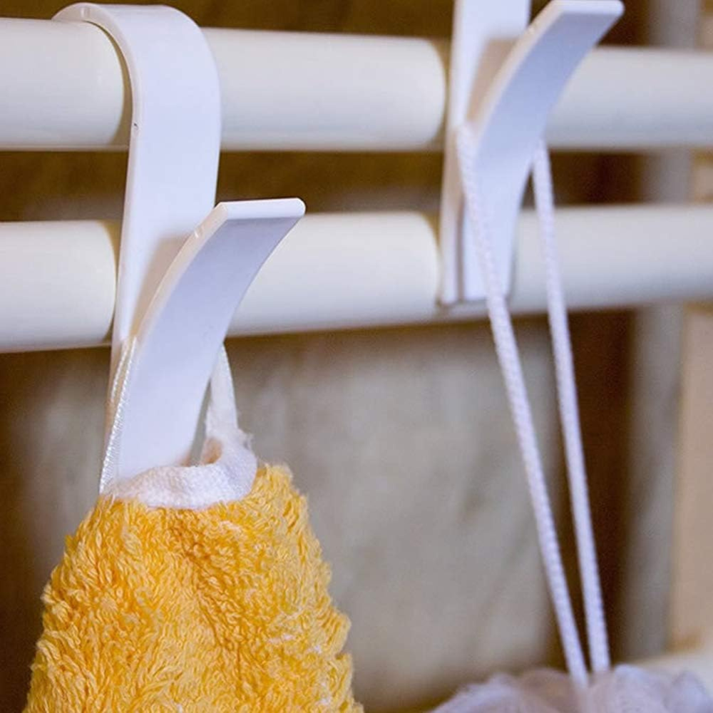 Комплект куки за радиатор, закачалка за кърпи и дрехи, практичен дизайн, пестящ място, бял