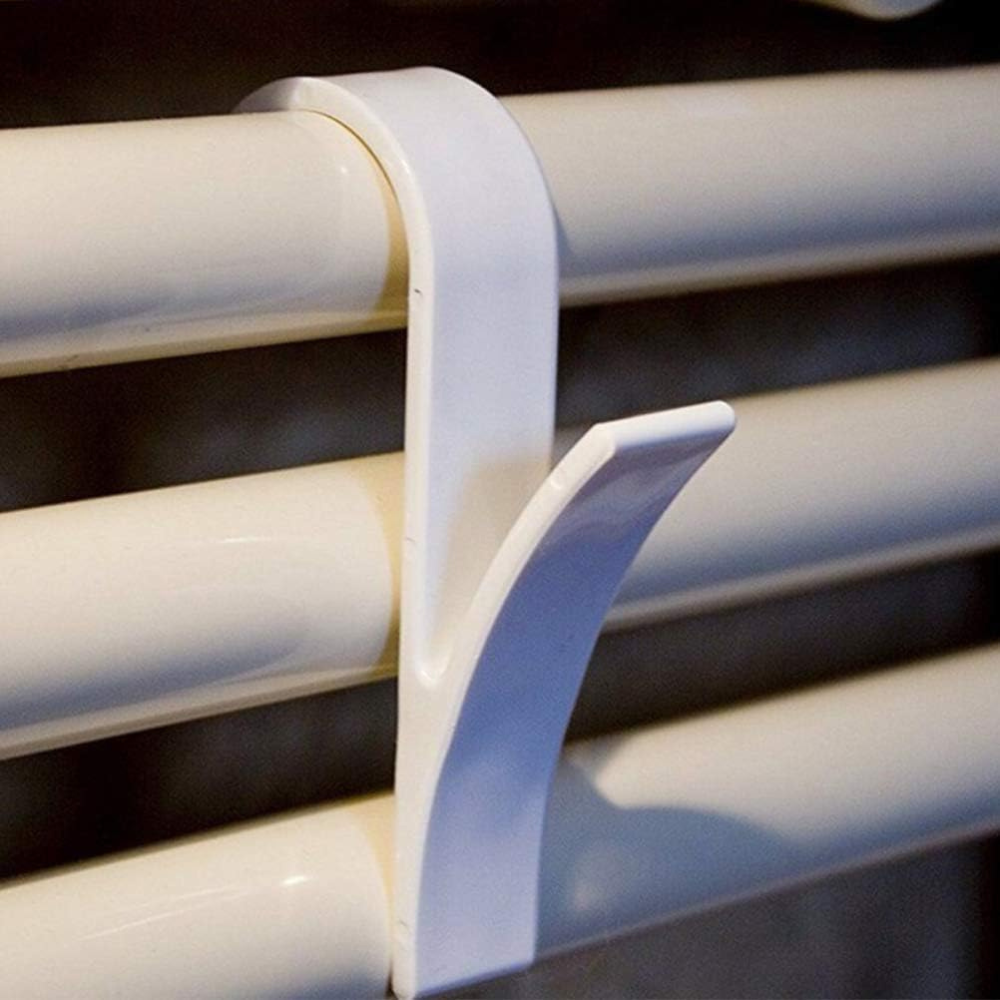 Комплект куки за радиатор, закачалка за кърпи и дрехи, практичен дизайн, пестящ място, бял