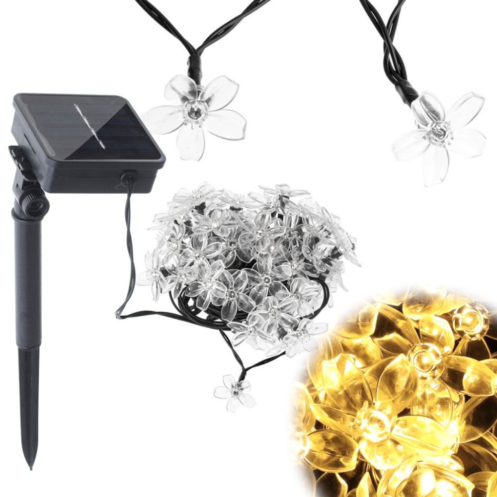 Ghirlanda cu Panou Solar, LED, IP65, Diverse Modele, Fixare in Pamant, Luminare 7 ore