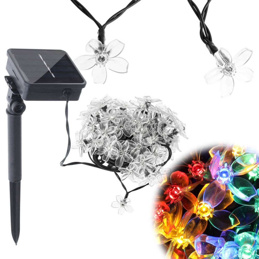 Ghirlanda cu Panou Solar, LED, IP65, Diverse Modele, Fixare in Pamant, Luminare 7 ore
