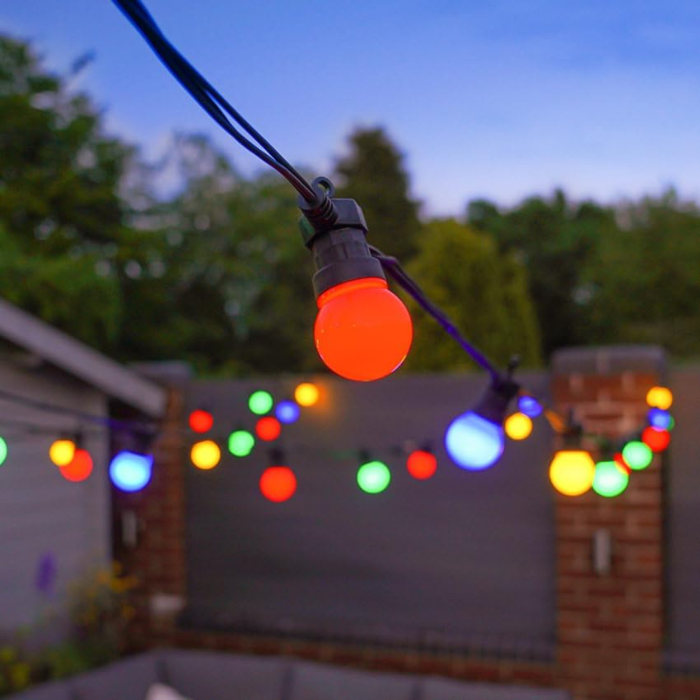 Ghirlanda Becuri, Lungime 10m, 20 LED-uri, Model Bulb, IP44, Interconectabila