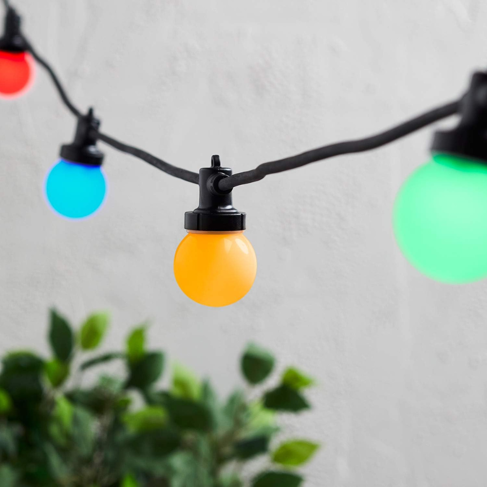 Ghirlanda Becuri, Lungime 10m, 20 LED-uri, Model Bulb, IP44, Interconectabila