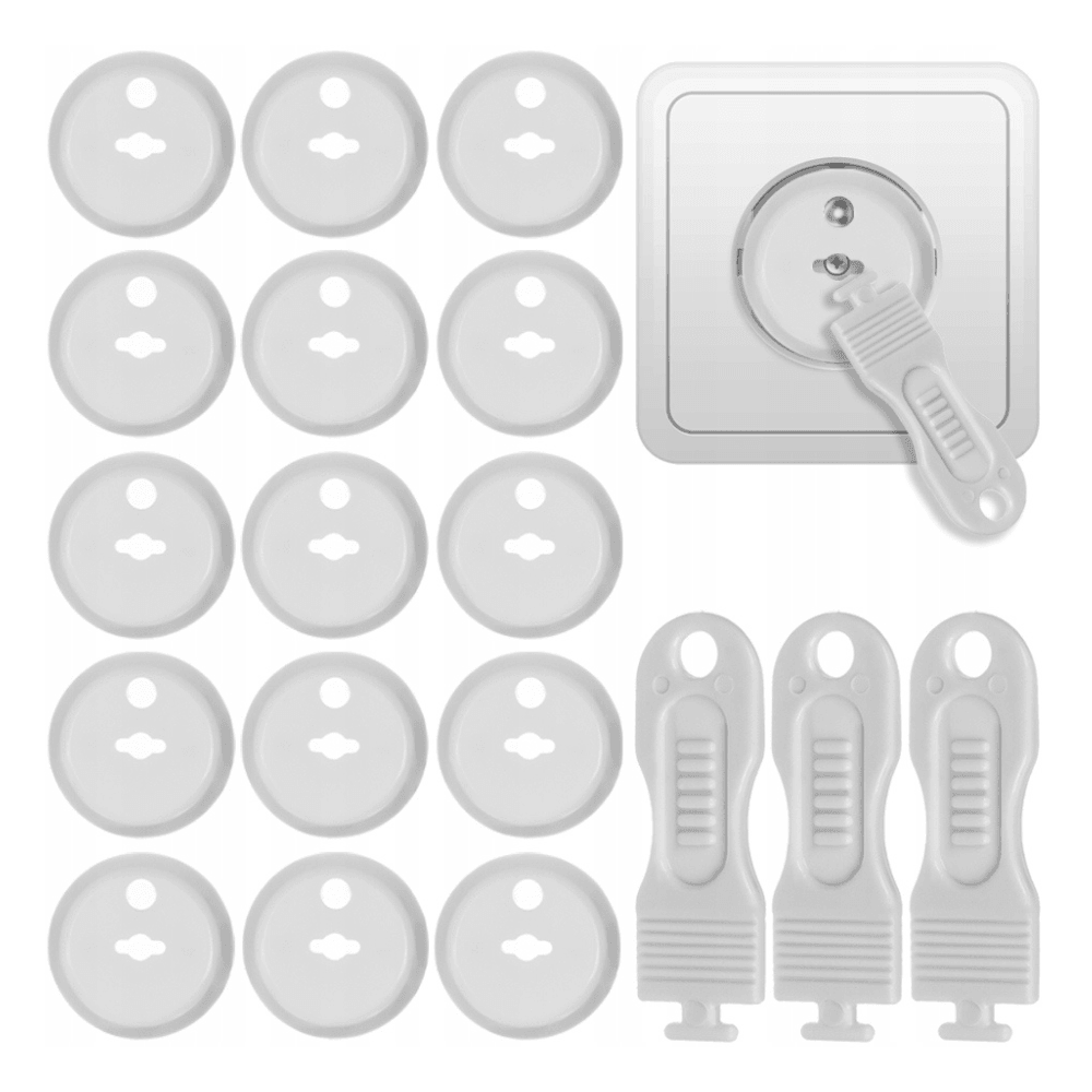 Set of 15 Socket Fuses, Baby and Child Safety, Reusable, Durable, Easy Installation, Black