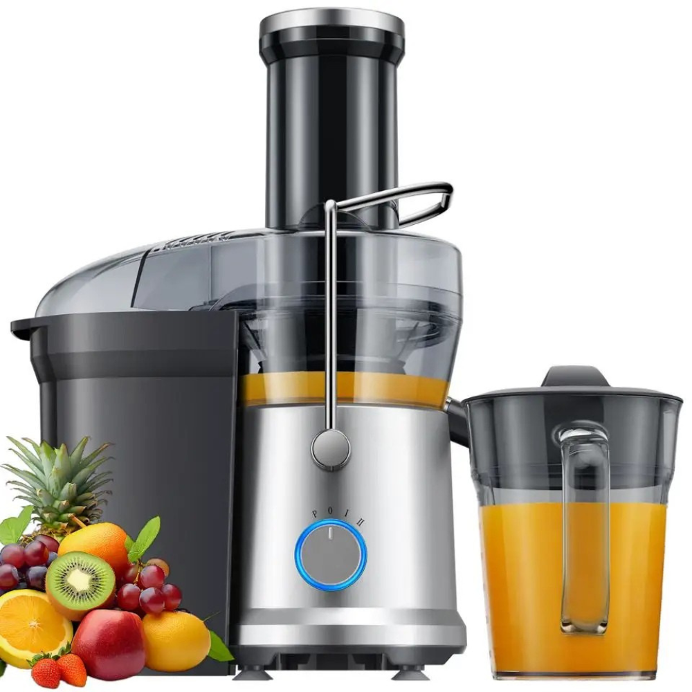 Fruit Juicer, 1200W, 3 Speeds, 1250ml Juice Container, Steel Blades